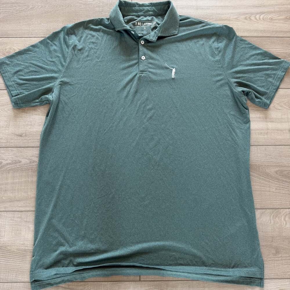 No Laying Up Mens XL Golf Polo Green Heather